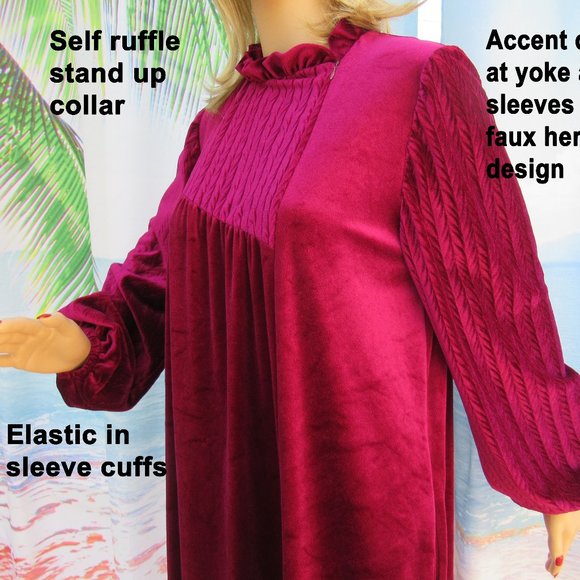 Sz MED Lisanne Robe, Full length zip front robe, Raspberry pink polyester/nylon - Picture 4 of 14